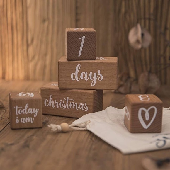 NWOT  Mamimami Home Hello World Milestone Wood Block Set(8 piece set). - Picture 5 of 6